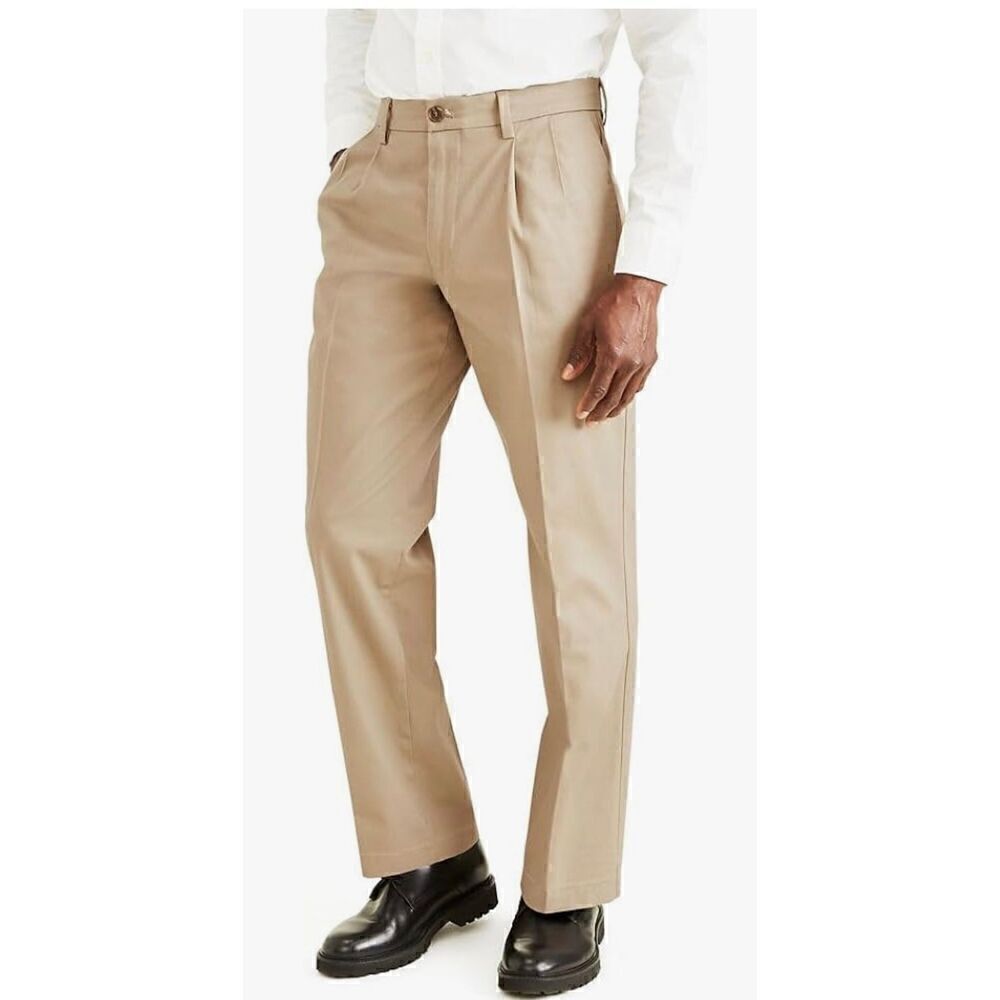 Dockers Men's Classic Fit Signature Lux Cotton Stretch Pants-Pleated